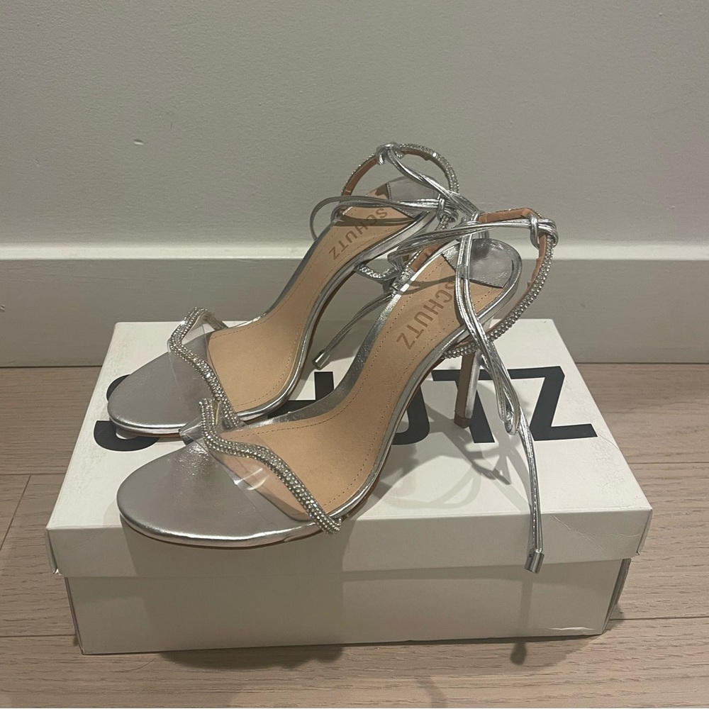 SCHUTZ crystal sandal heels